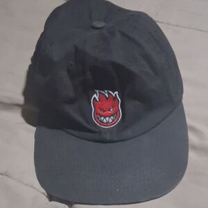 Spitfire Black Cap with Red Flame Head Logo